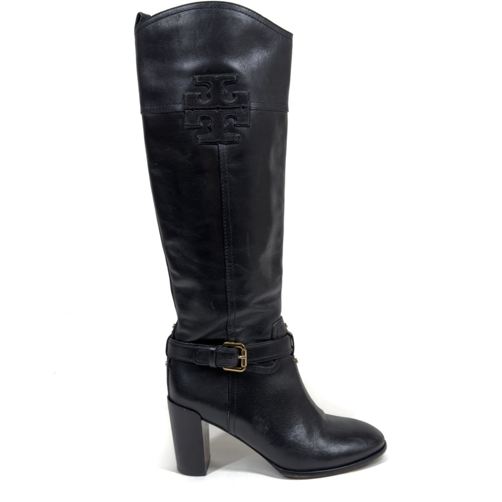 Tory Burch Blaire Simone Knee High Black Leather Riding Boots Size 7.5M